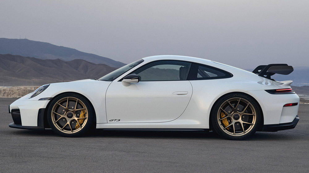 Laterale di Porsche 911 GT3 di Colore Bianco Laterale di Porsche 911 GT3 di Colore Bianco